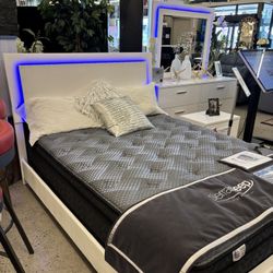 Queen Bedframe, Dresser, Mirror And Nightstand 