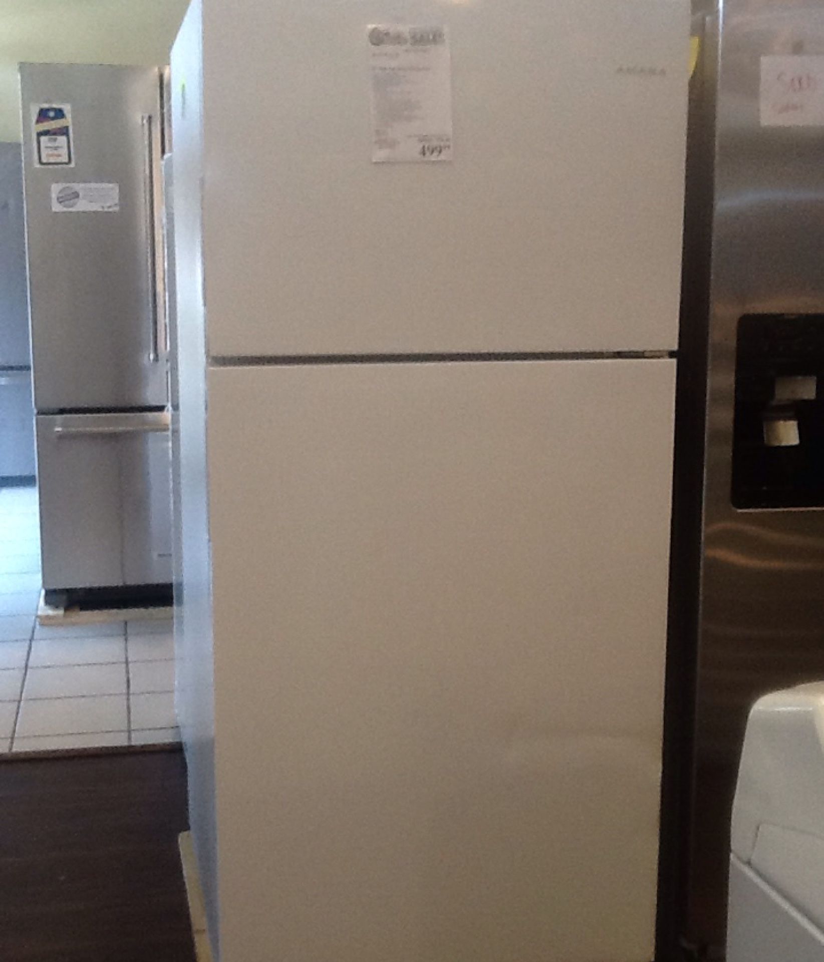 New open box Amana refrigerator ART318FFDW