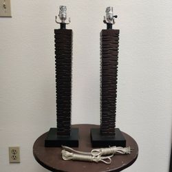 Pair of Modern Wooden Lamps