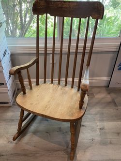 Real Wood Rocking Chair Antique 