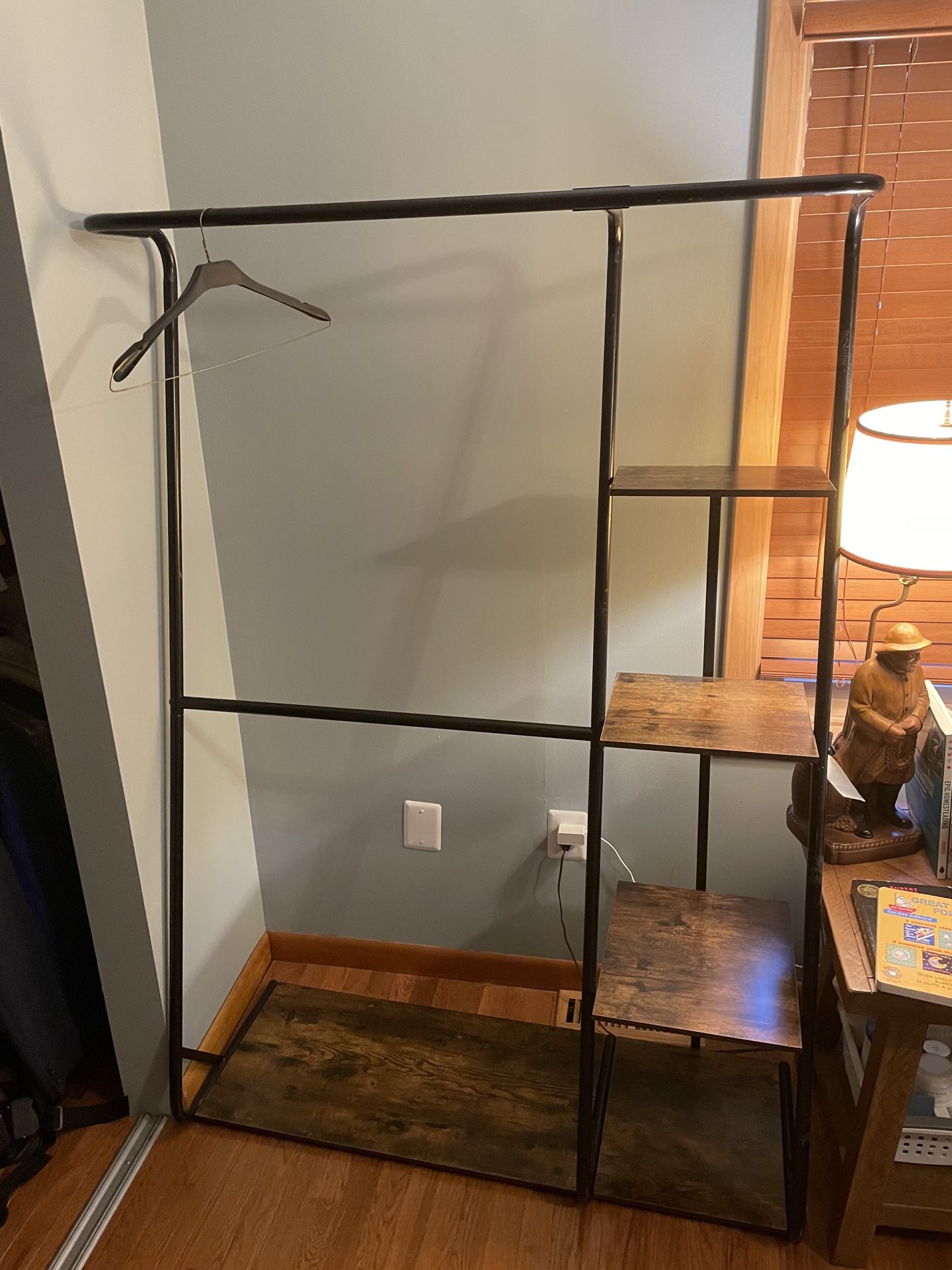 Freestanding clothes rack/ closet shelves