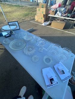 Vintage Cut Glass Serving Dishes Set