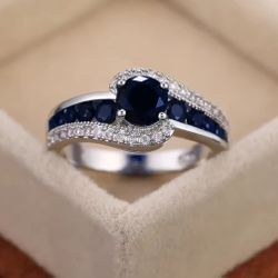 White Gold Plated Ring Size 7