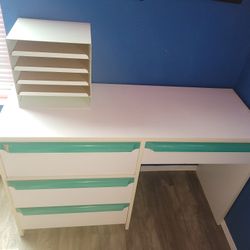 Desk And Small File Cabinet.