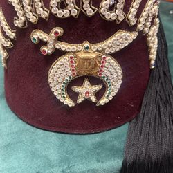 Original Masonic Hat , Vintage Shriners Fez Hat, Masonic Order , Collection Hat 