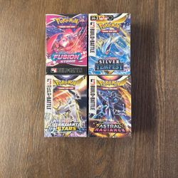Pokemon Box Bundle - Fusion Strike, Brilliant Stars, Astral Radiance, Silver Tempest