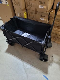 Portable Folding Wagon with big wheels 35"L × 19"W × 22" H