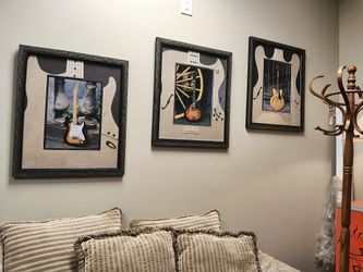 Framed Guitar Art Decor