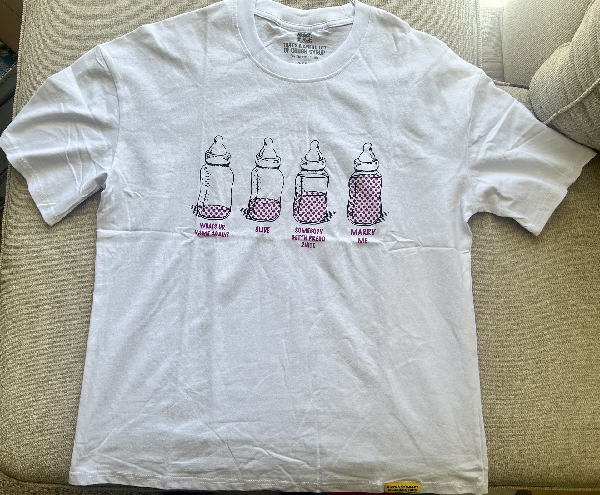 "ALOCS" THAT'S A AWFUL LOT OF COUGH SYRUP Baby bottle Tee Men’s XL