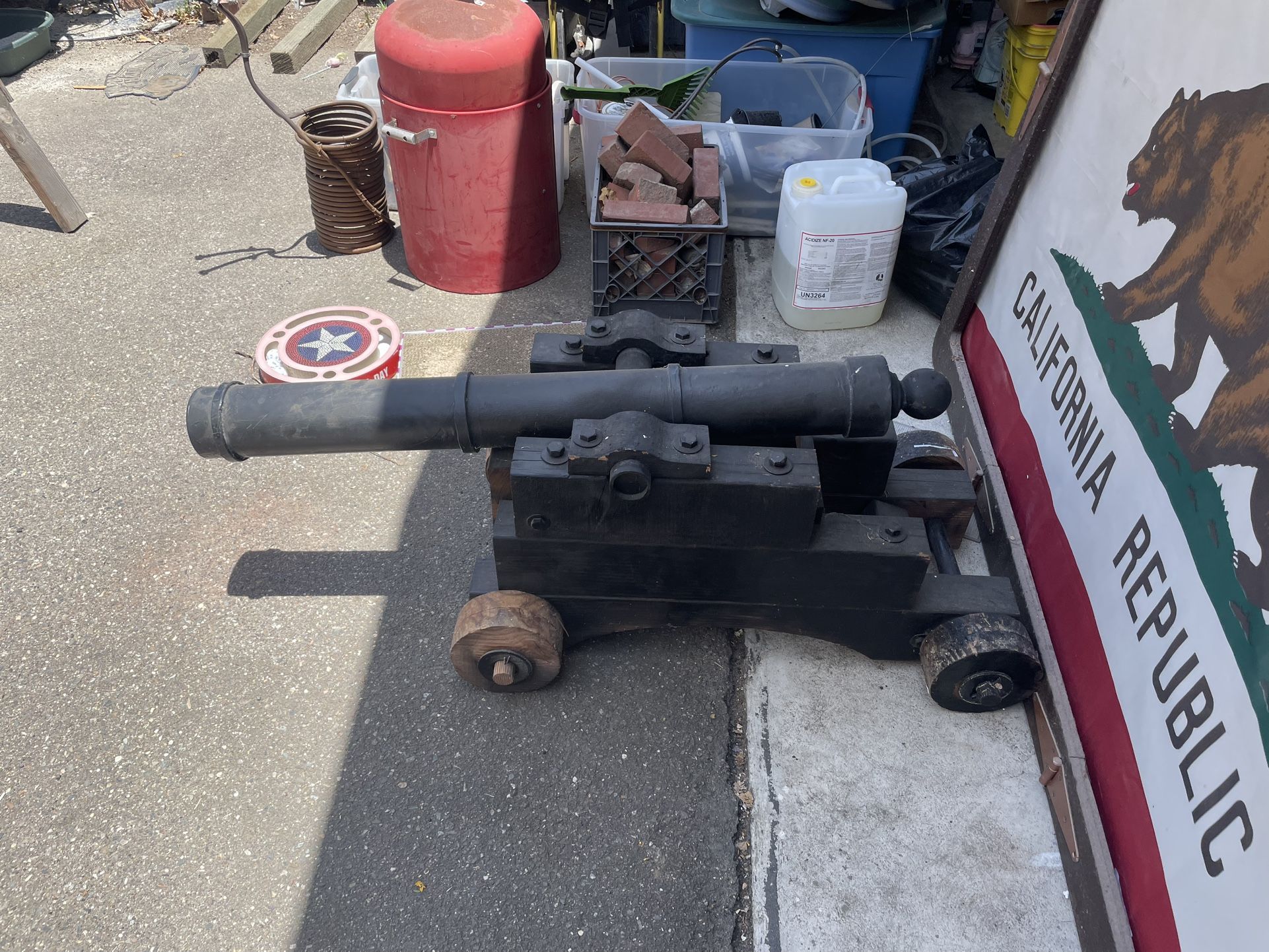Wooden Cannon Replica And Prop