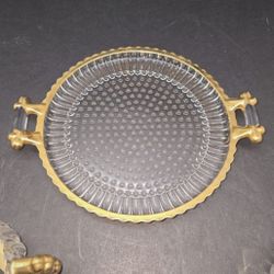 Vintage Jeannette Glass Sugar, Creamer, and Tray Set Tray 8" x 8"