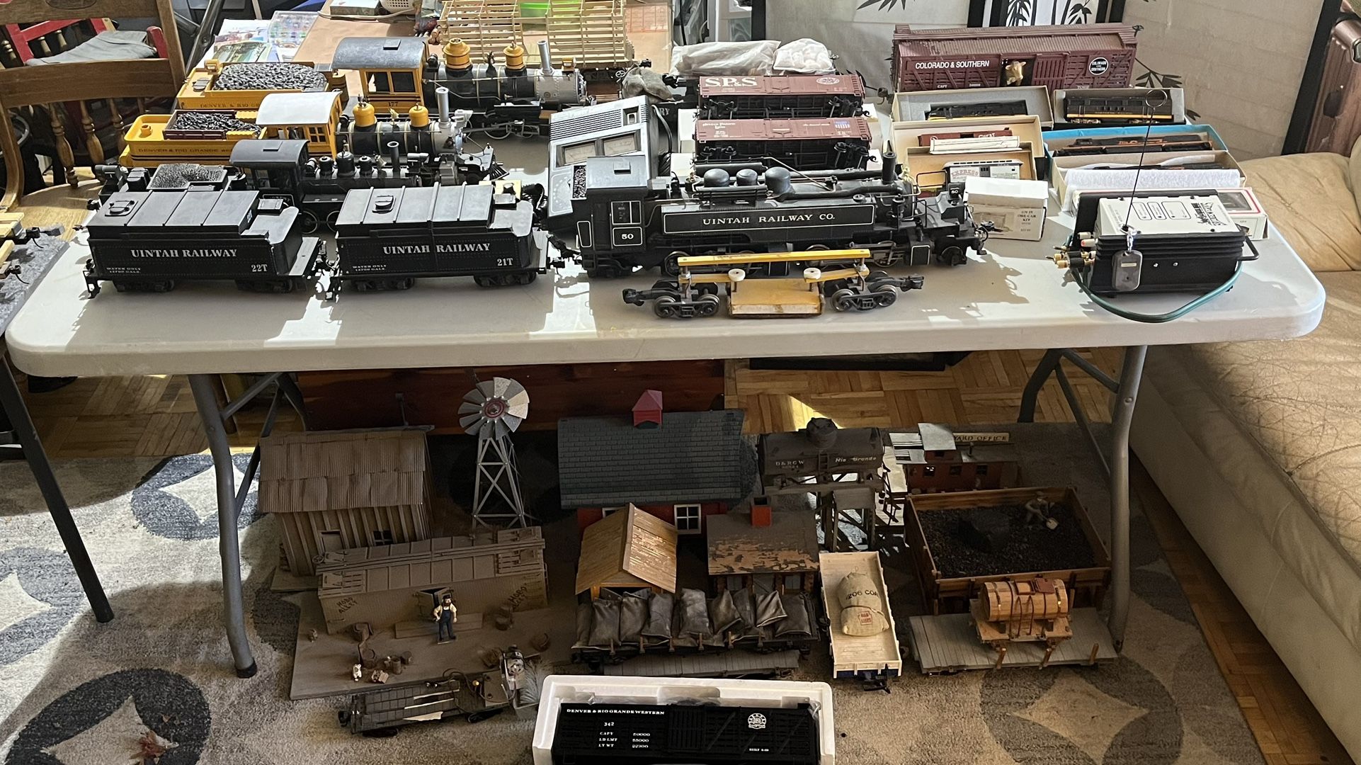 G Scale Train Set And 5 HO Diesel Engines, 2 BRASS