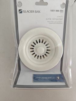 Glacier Bay white sink strainer NIB