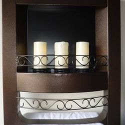Metal Wall Mount or Freestanding Candle Holder Decor 