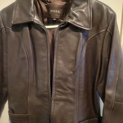 Guess Brown Leather Jacket Women's Size Medium