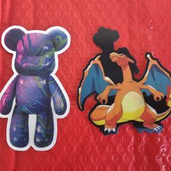 3D Stickers BearBrick & Charizard