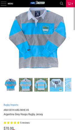 Argentina Grey Hoops Rugby Jersey