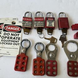 Electrical Lockout Tagout Kit with 4-Padlocks & tags