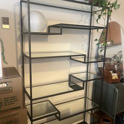 West Elm Tiered Bookshelf Mirrored Glass