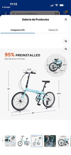 VIRIBUS 20" Adult Folding Bike, 7 Speeds, Urban Commuter Bike with Self-Locking Latch, Mint Color