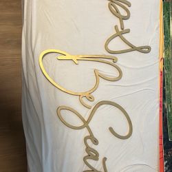 Sip & Be Seated Gold Laser Cut Sign