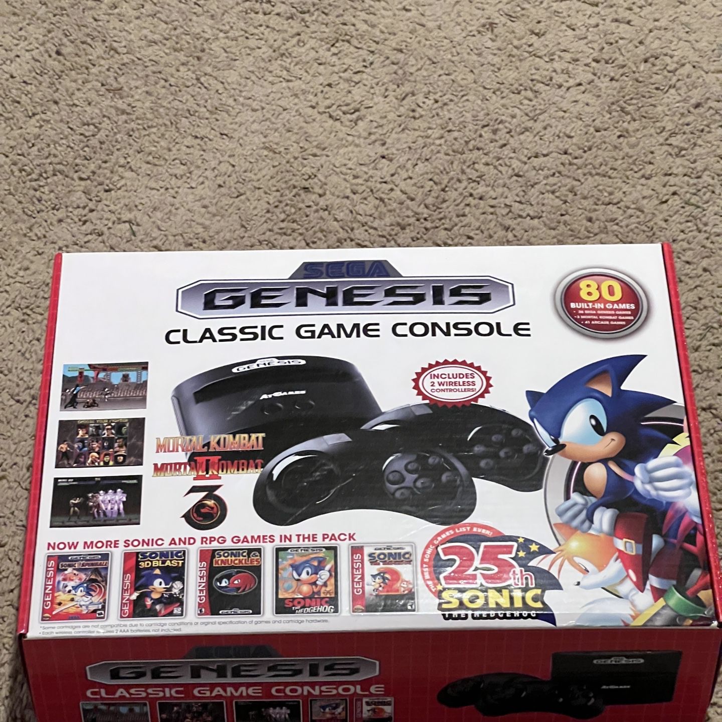 Sega Genesis 2 Console Sonic the Hedgehog 2 Bundle Pack