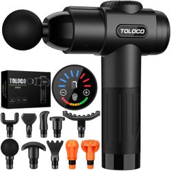 TOLOCO EM26 Percussion Massage Gun with Attachments