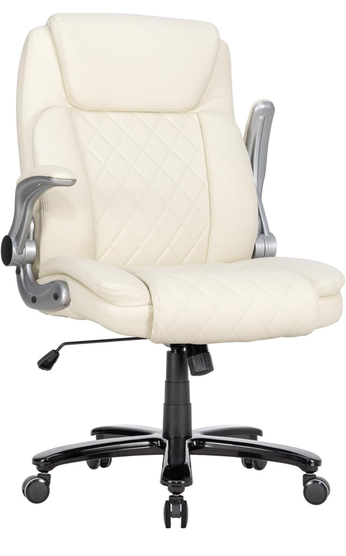 😀 Okeysen Ergonomic Executive Office Chair 400lbs Home Desk Leather Chair with Adjustable Flip-up Armrests, Conference Room Chairs, Wide Seat for Hea