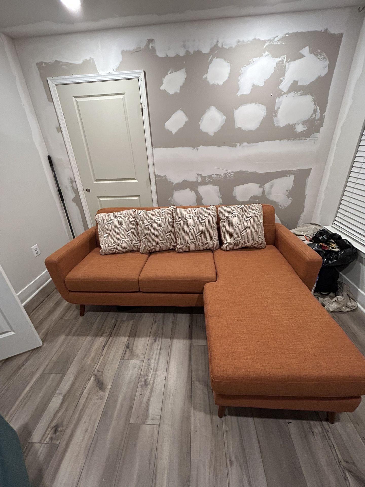 Orange Sofa With Chaise