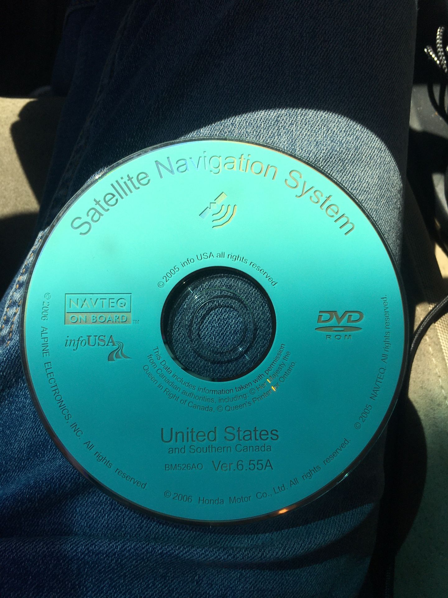 Honda Navigation DVD Version 6.55A