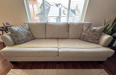 Beige Fabric Sofas - 96 in x 27 in