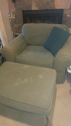 Large arm chair and ottoman