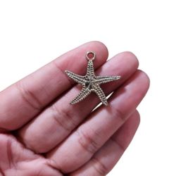 Silver Toned Starfish Pendant 1"