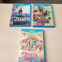 Nintendo Wii U Zelda Games Lot Of 3 Titles.