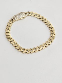 10kt Real Gold Monaco Style Greek Cut Design Bracelet