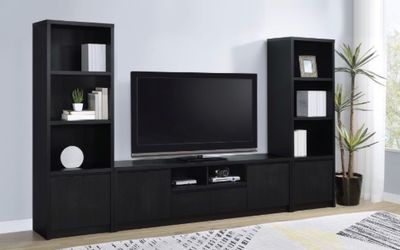 Black TV stand with 2 piers