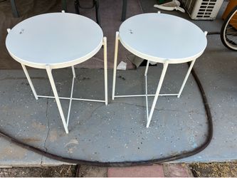 IKEA outdoor:indoor white side tables