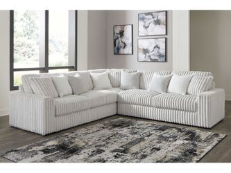 Stupendous Alloy Corduroy Symmetrical Sectional Living Room Set / 3pc