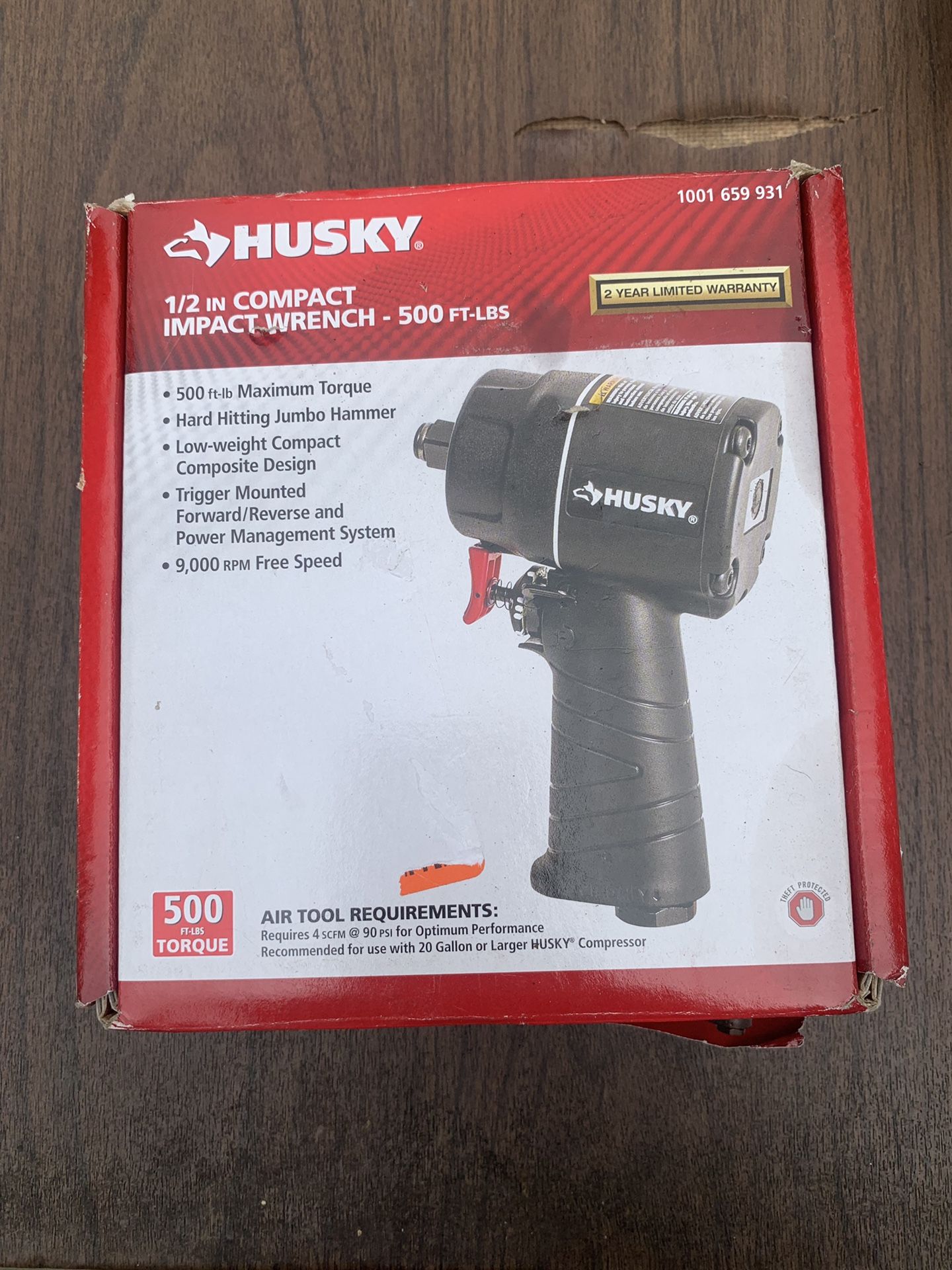 Husky 1/2 in compact impact wrench 500 ft-lbs