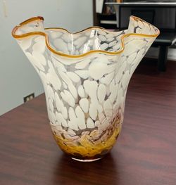 Wavy Decorative Glass Vase - Excellent Condition!