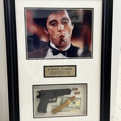 Scarface Tony Montana Framed Shadowbox Display – Al Pacino Movie Art