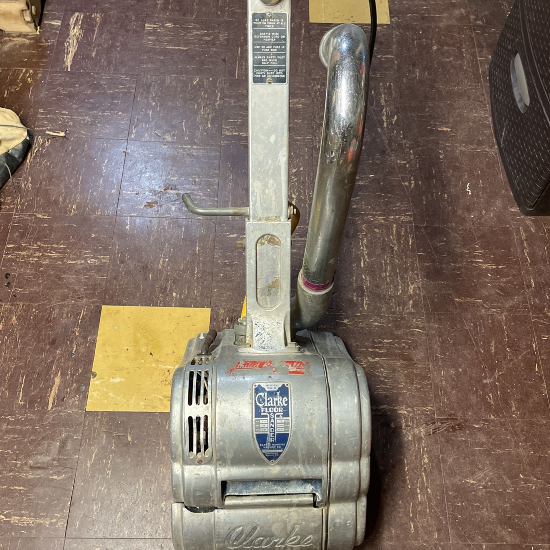 Clarke floor drum sander model DU - 8 115V 1 1/2 HP
