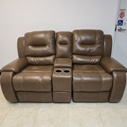 Leather Loveseat  Recliner
