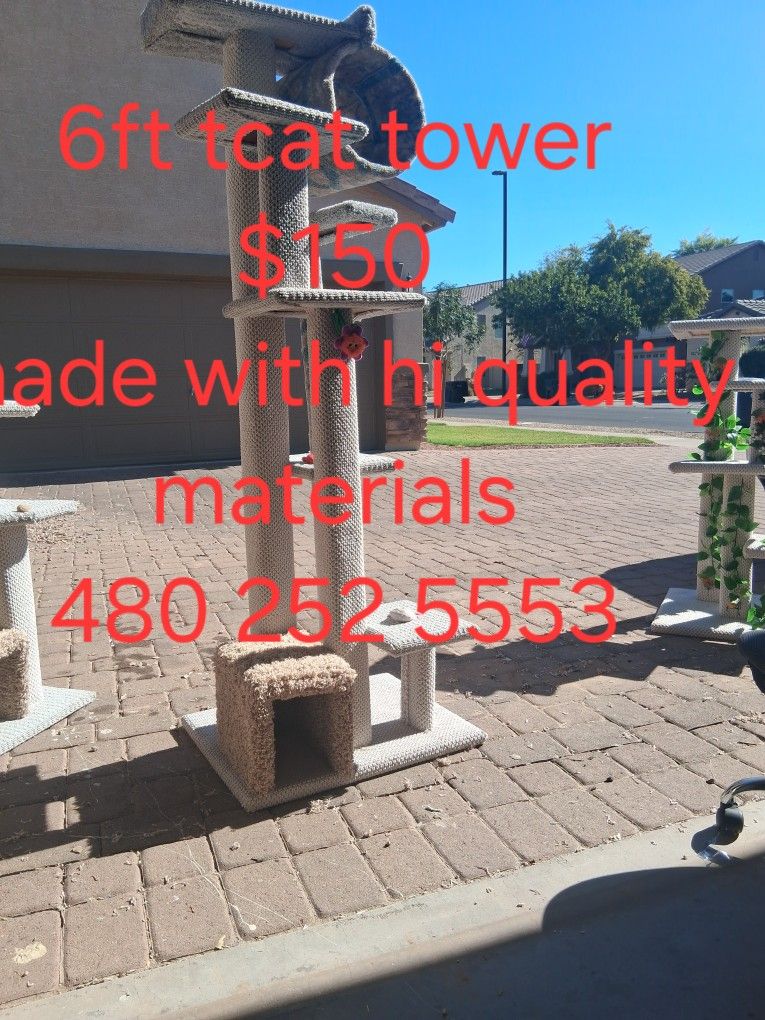 6ft Cat tree. Cat tower. Cat scratcher. Cat bed. Cat condo. Cat post