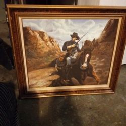 Frank Spivey Lithograph Canvas African American Cowboy
