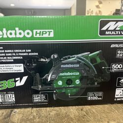 Metabo Hpt 7-1/4 Circular Saw Rear Handle Battery Operated 