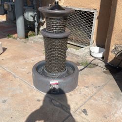 Water Fountain Whit Flame On Top