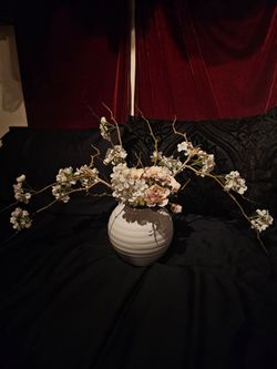 Vase and artificial flowers