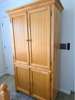 Wood Computer Armoir and Filing Cabinet All in One piece