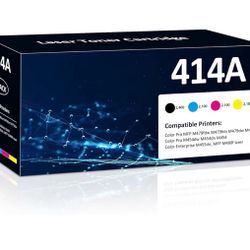 414A Toner Cartridges 4 Pack Compatible with HP 414A W2020A 414X W2020X Toner (with Chip) Works for Pro MFP M479fdw M454dw M454dn M455dn M479fdn Print